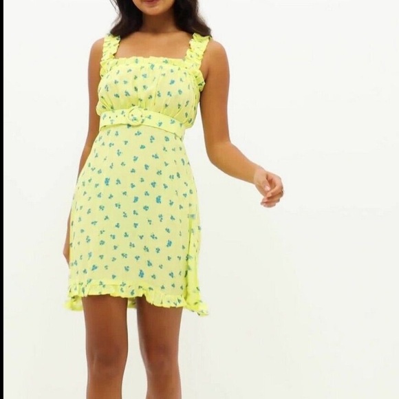Faithfull the Brand Luda Lemon Mini Dress - Picture 2 of 6